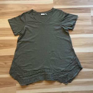 LOGO by Lori Goldstein Olive Green Tunic 1X